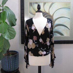 LOVESTITCH Black Floral Flowy Top